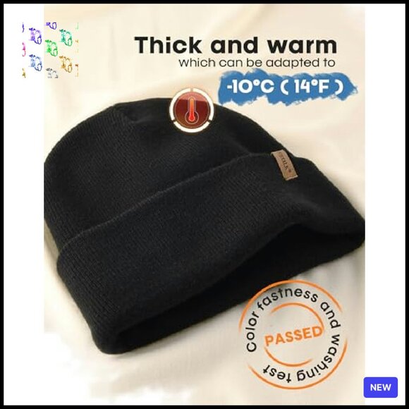 Thick Knitted Cuffed Beanie Unisex Winter Hat Skull Cap Classic - Picture 2 of 8